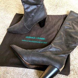 DONALD J. PLINER NWOT Soft Brown Leather Pull-On Boots with heel plates Sz 9N